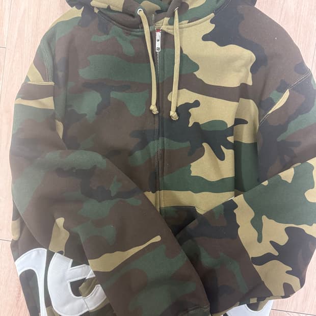 [S] 슈프림 빅 로고 후드 집업 카모