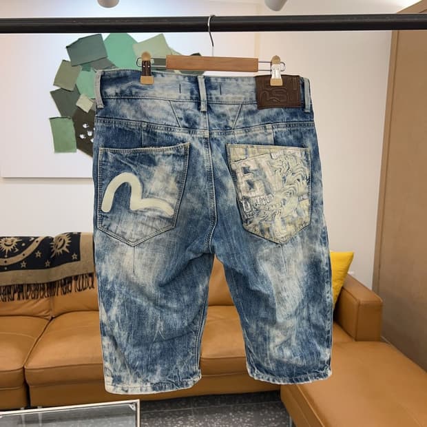 에비수 올드스쿨 포켓 포인트 돌청 데님 반바지 32인치 C04372 