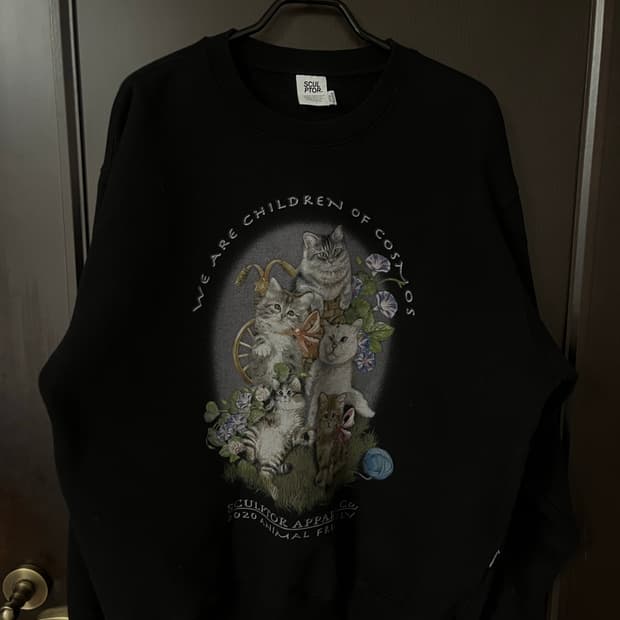 스컬프터 고양이 맨투맨 M