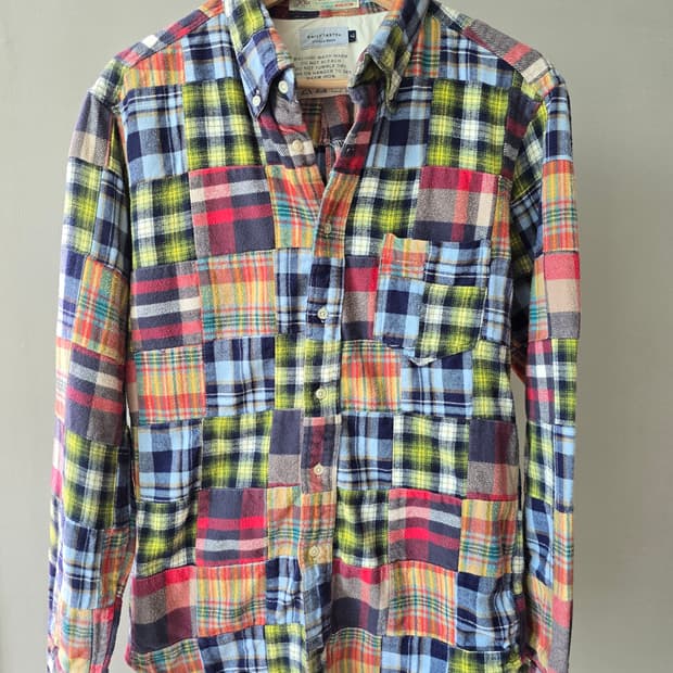 japanese vintage Madras Patchwork Shirt