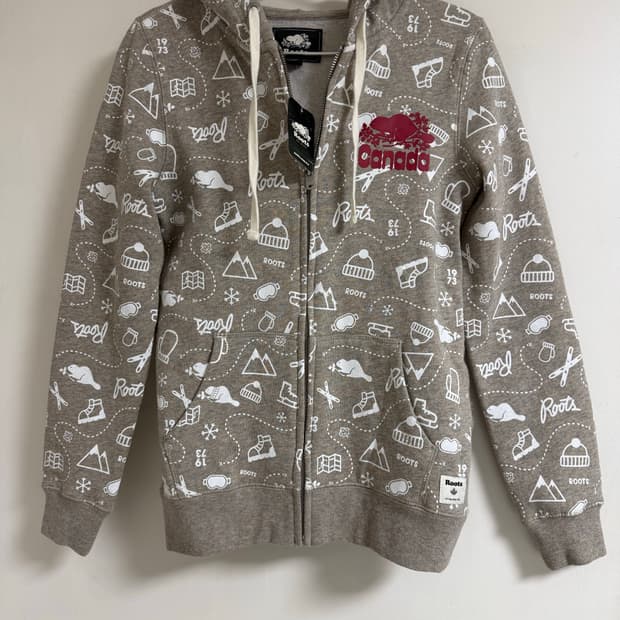Roots 그레이색 후드 집업 재킷