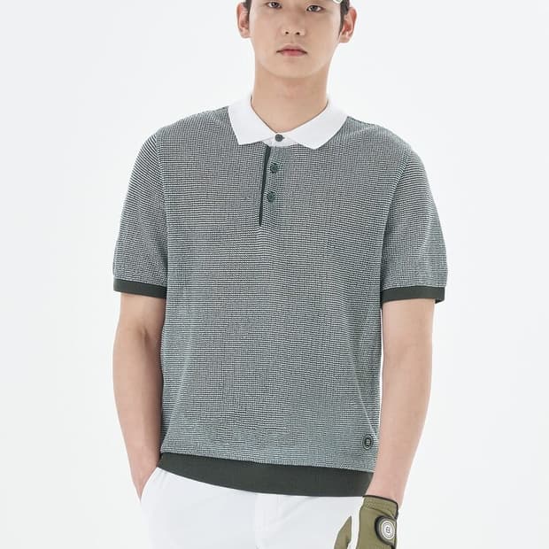 [무료배송][105]빈폴골프 남성용 강연 니트 반팔티 카라티