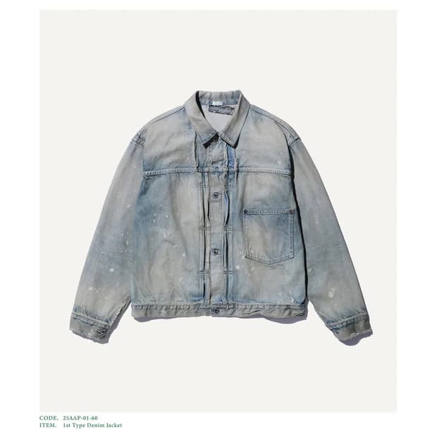아프레쎄 25aw 1st 블리치 데님 자켓 46 size
