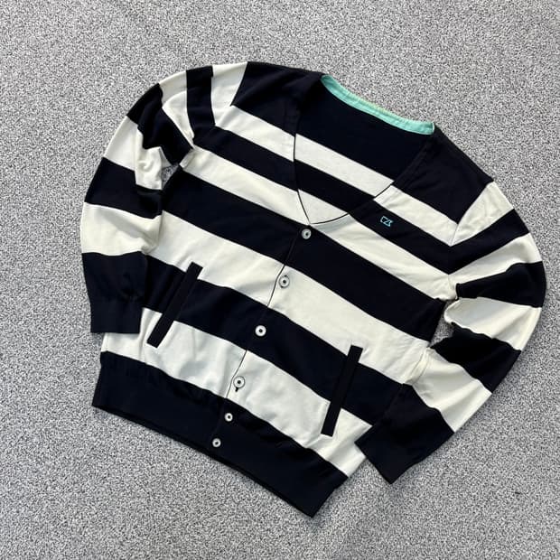 100 커터앤벅 골프 스트라이프 가디건 0319J