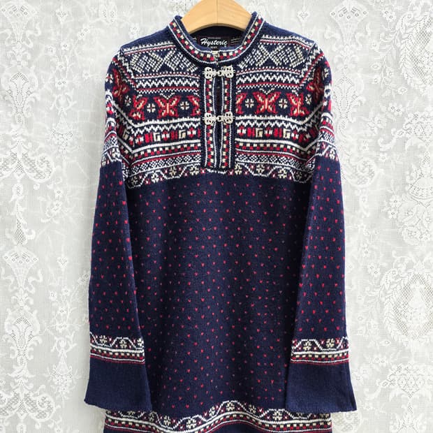 히스테릭 글래머 노르딕 니트 (made in japan)