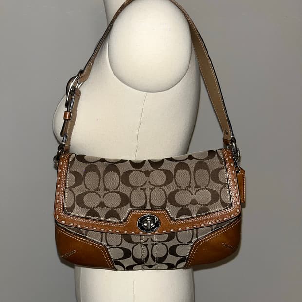 Orange Brown Coach Shoulder Bag
