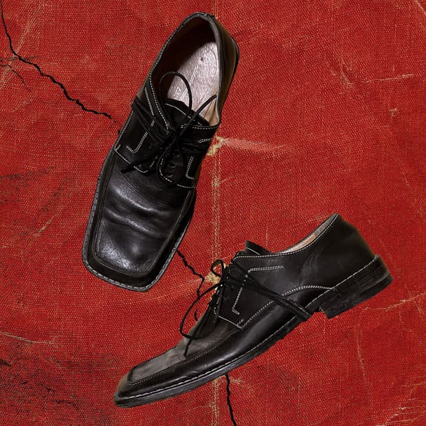 Japanese 90s 오버 스퀘어드 토 더비 슈즈 275