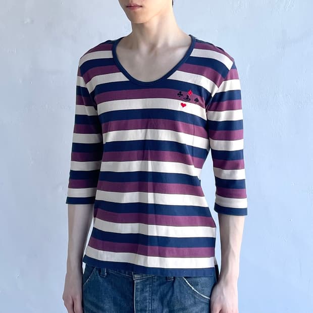 비비안웨스트우드 로고 자수 티셔츠