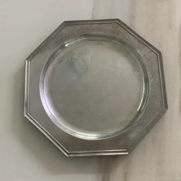 빈티지 주석 접시 