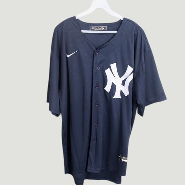 남성 L 나이키 엠엘비 지터 반팔 져지 27-3