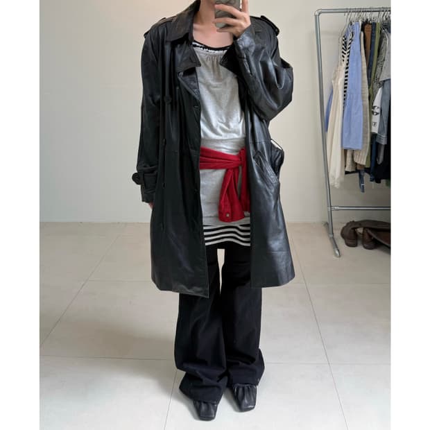 빈티지 소가죽 트렌치