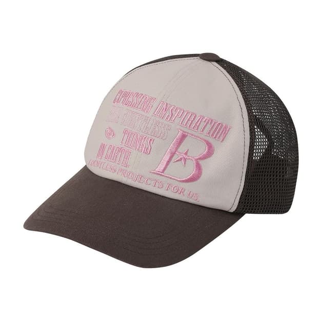 바우프 BAUF B LOGO 메쉬 볼캡 모자 핑크