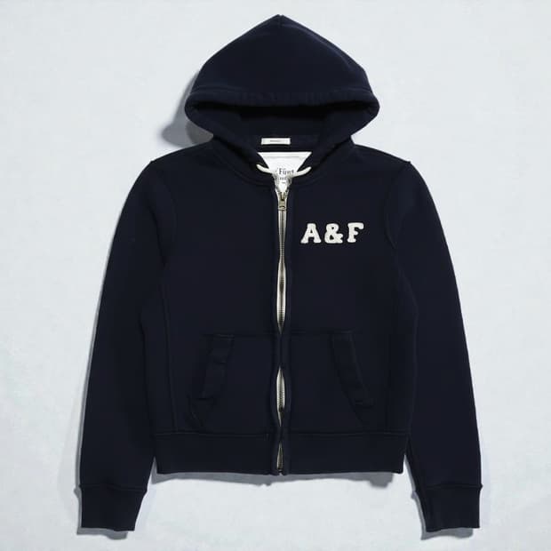 S)아베크롬비 Y2K 후드집업 자켓 워시드 네이비 