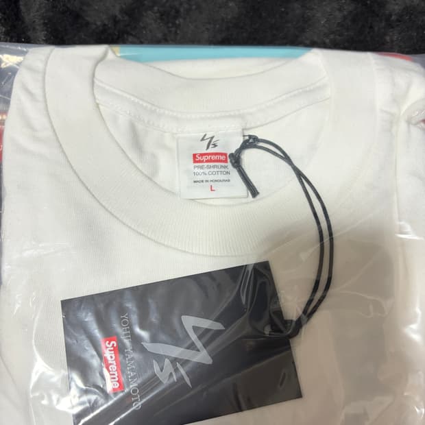 슈프림x요지야마모토 콜라보 롱슬리브 L사이즈