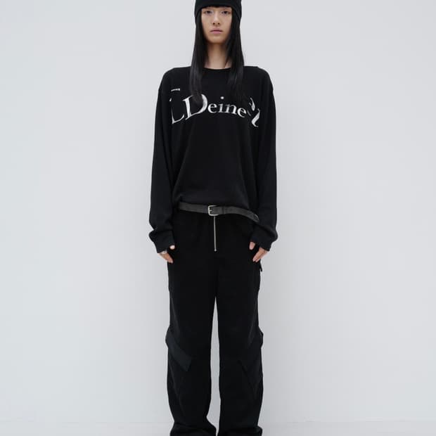 다이닛 롱 슬리브 블랙 / LOGO CONTRAST LONG SLEEVE