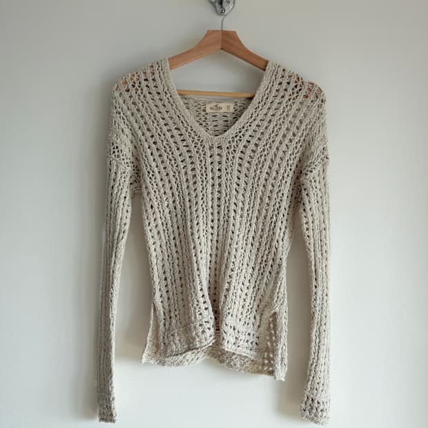 홀리스터(HOLLISTER) 시스루 니트 후드