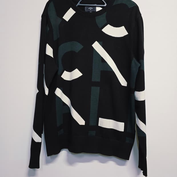 캘러웨이 블랙 패턴 니트 스웨터