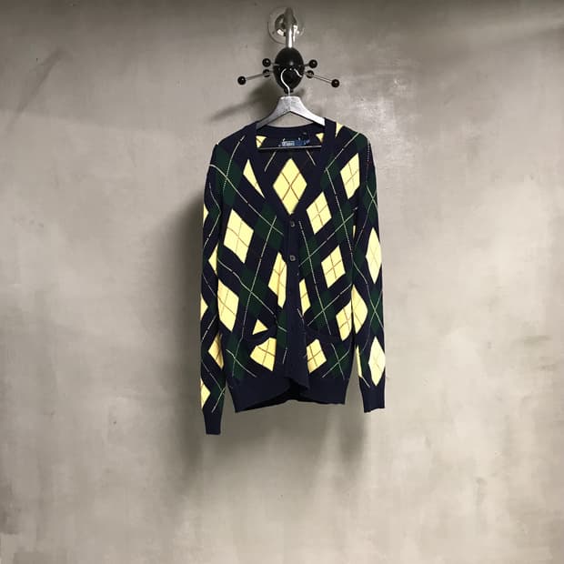 폴로 랄프로렌 체크 니트 가디건 L