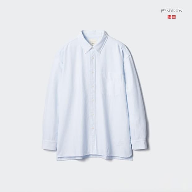 유니클로 JW Anderson 옥스포드 셔츠 스트라이프 블루