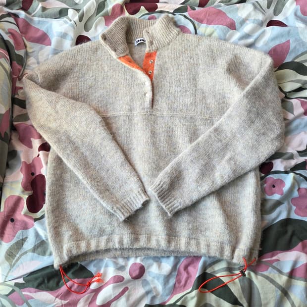 칙스 부클 반목 니트 오트밀