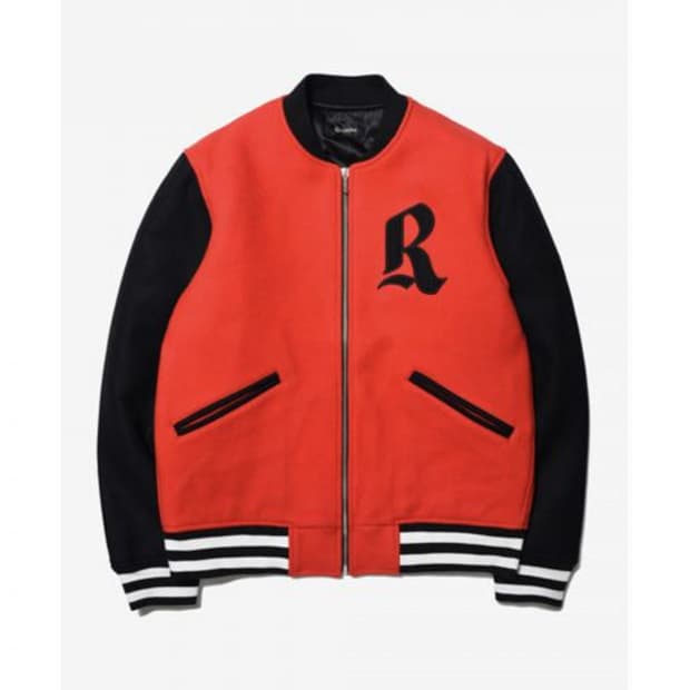 리카르도 부직포 바시티 자켓 레드