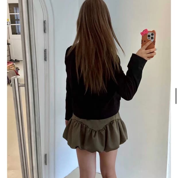 펌킨 스커트 카키 