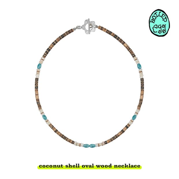 coconut shell oval wood necklace