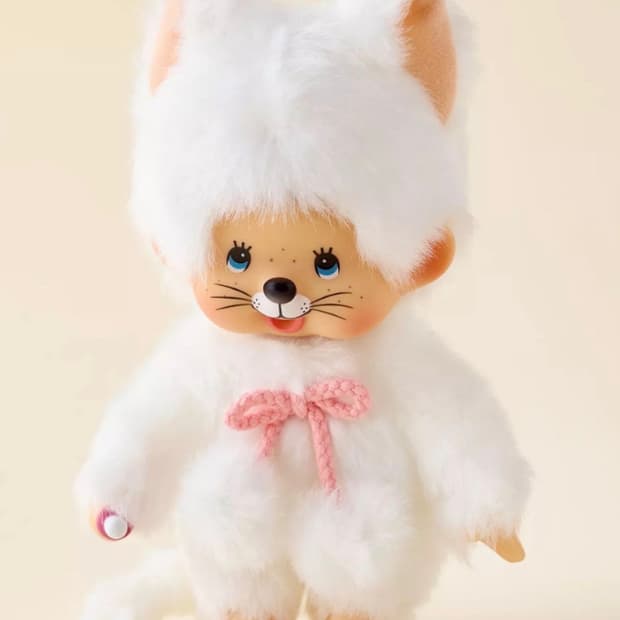 몬치치 화이트 캣 고양이 코스튬 인형