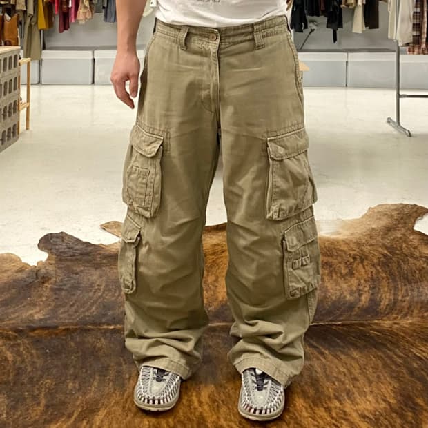 VTG wide double cargo pants 일본 빈티지 더블 카고