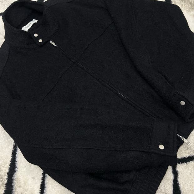 [XL]키뮤어 부클 울 헤링턴 자켓/블랙