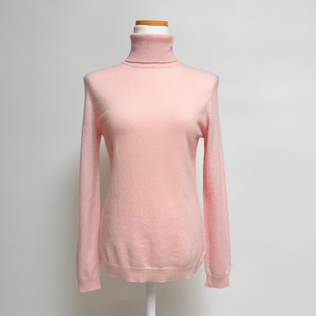 [캐시미어 100%] 유니클로 연핑크 터틀넥 목폴라 니트 M