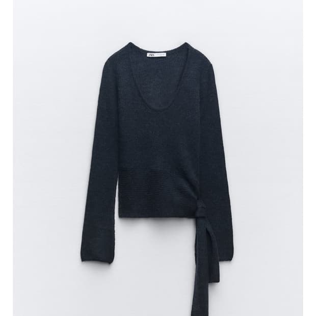 ZARA 울 알파카 블렌드 매듭 스웨터