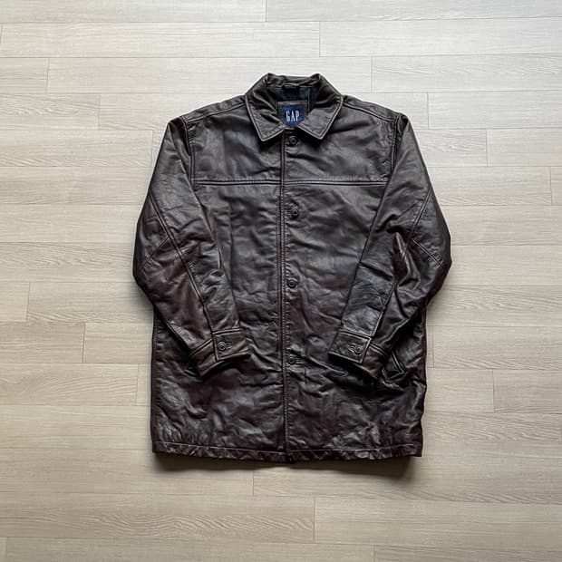 90s 올드갭 레더 카코트 브라운 gap carcoat