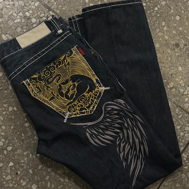 Greenbanana 골든 화이트 스티치 바이크 데님팬츠 32 