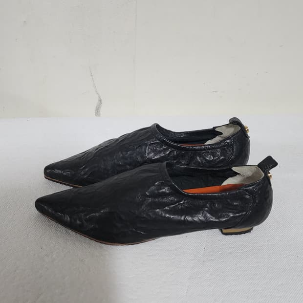 베로니카 포 런던 가죽 플랫 로퍼 단화 슬리퍼