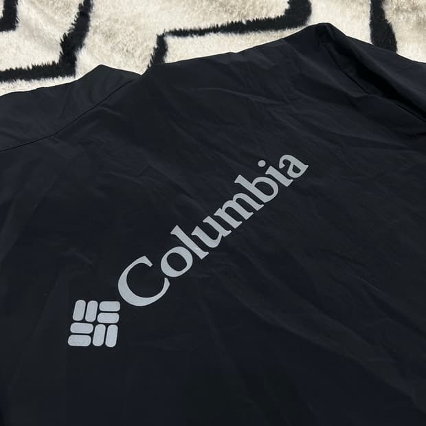 [L]컬럼비아 빅로고 우븐 바람막이/블랙
