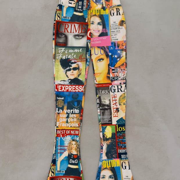 2001 SS 돌체앤가바나 메거진 뉴스프린트 플레어 팬츠