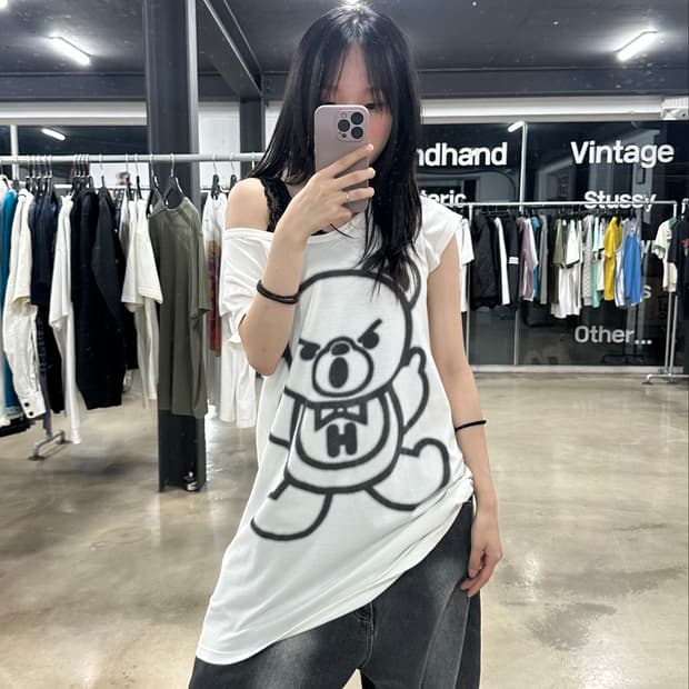 Hysteric Glamour 퍽베어 스프레이 그래픽 원피스