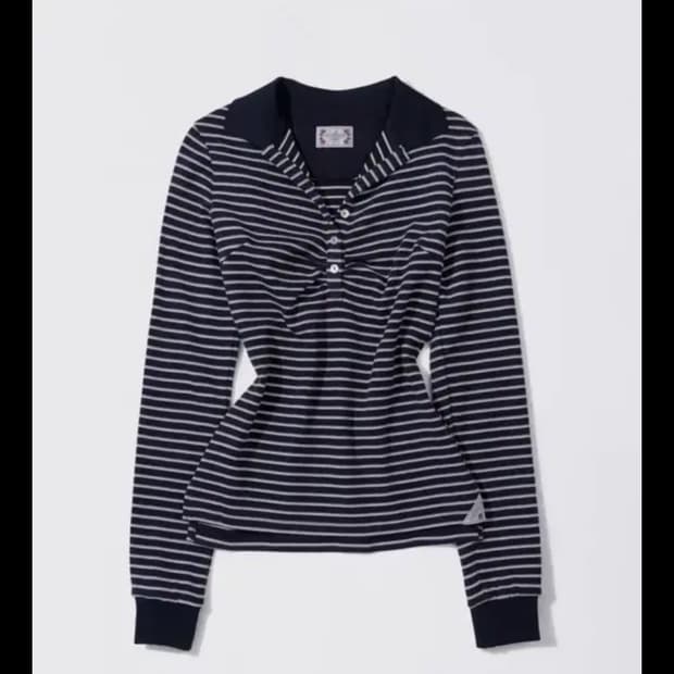 스컬프터 Shirring Tennis Shirt Navy-xs사이즈