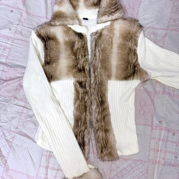 빈티지 오네갸루 투웨이 숏 퍼후드집업 긱시크베메클깔