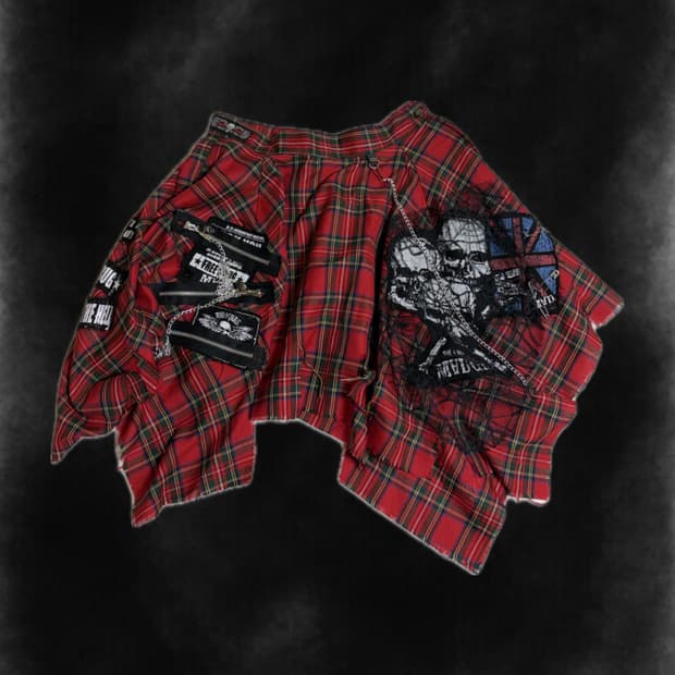 매드펑크 타탄체크 스커트