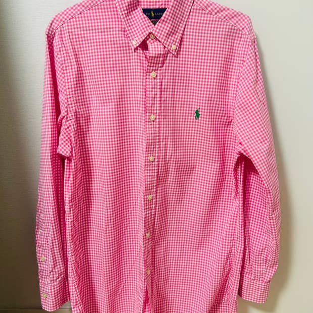 폴로 핑크체크셔츠