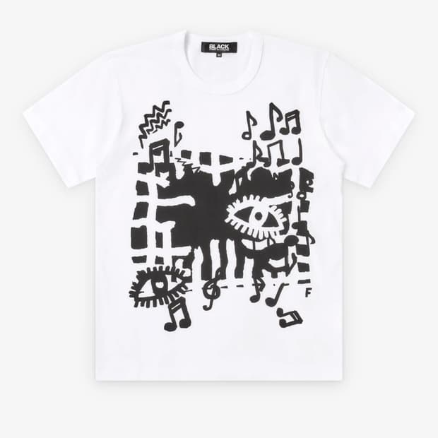 [새상품/L] 꼼데가르송 블랙 프린팅 티셔츠