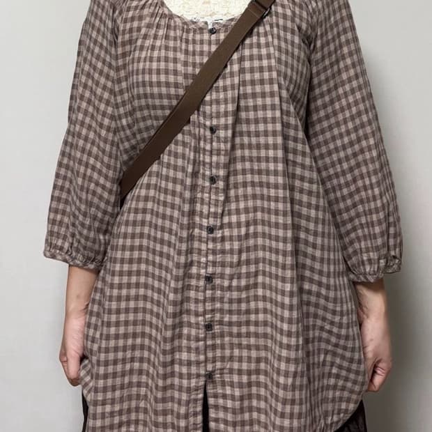 lace check blouse 레이스 체크 블라우스 원피스