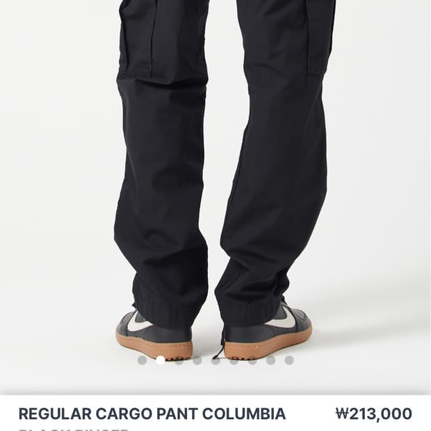 칼하트 레귤러 카고 팬츠 콜롬비아 블랙 린스