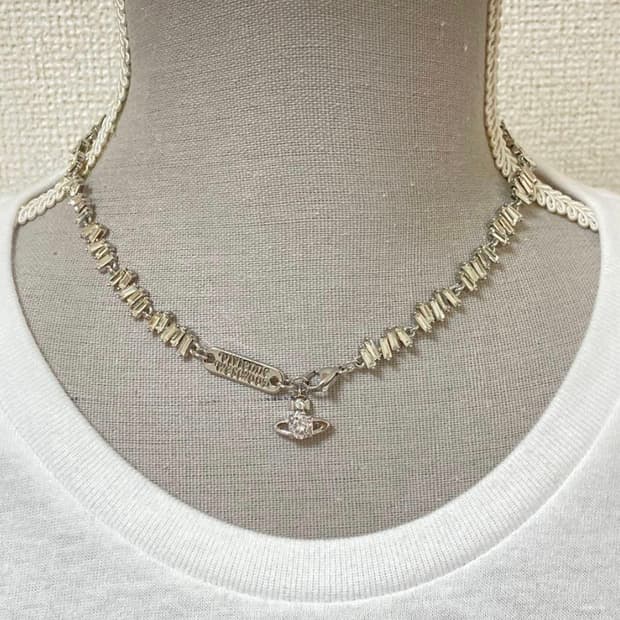 비비안웨스트우드 아카이브 크리스탈 큐빅 orb 로고 초커 목걸이(새상품)