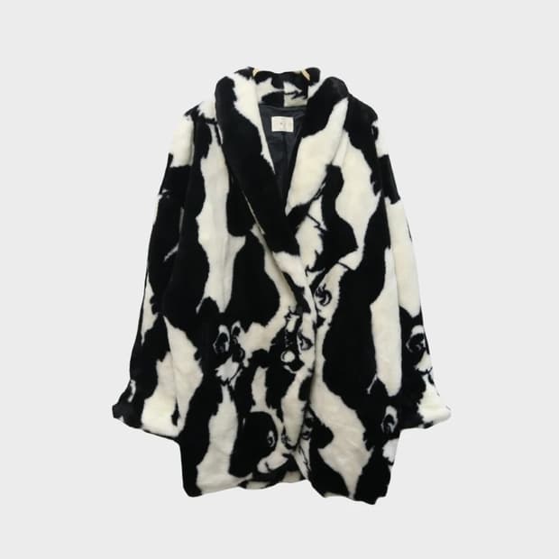 90's 레어빈티지 아트 퍼코트 64374