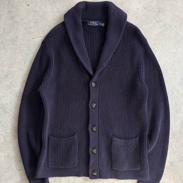 폴로랄프로렌 신형라벨 네이비 숄카라 가디건