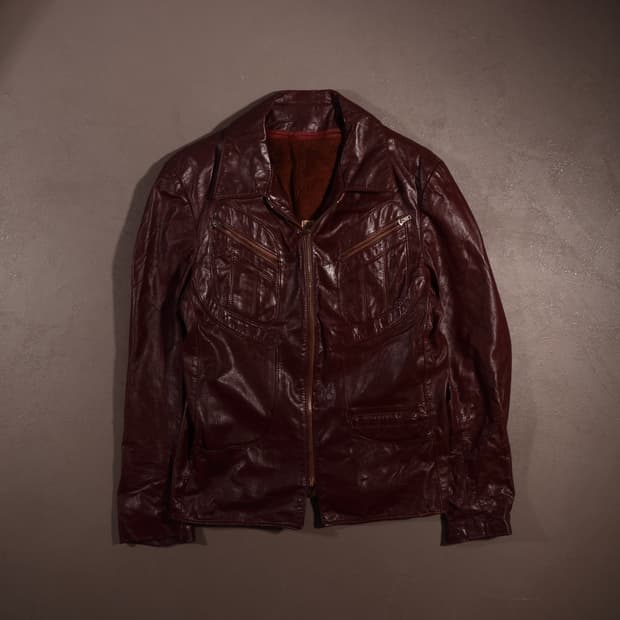 빈티지 레더 그런지 집업자켓