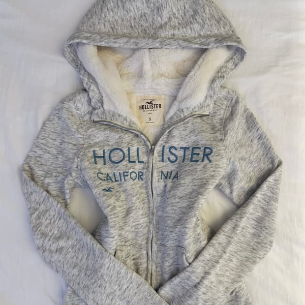 홀리스터 울프죠 하이넥 후드집업 오트밀 S